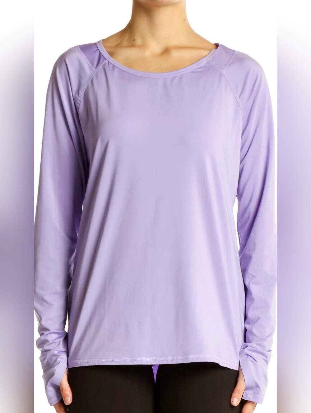 Athleta Lavebder Long Sleeve Performance activewear workout purple Top Medium
